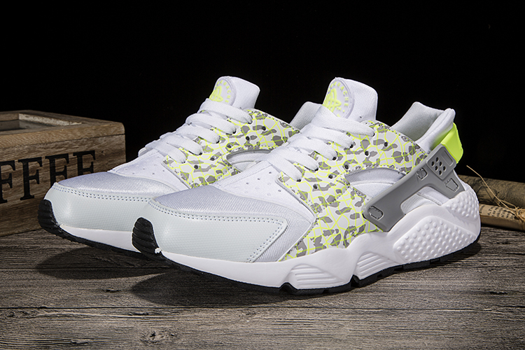 New Women Nike Air Huarache leopard Print White Yellow Shoes